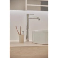 Ideal Standard Waschtischarmatur Ceraline Längerer Sockel + Ablaufgarnitur Chrom -Badarmaturen Verkauf 605973 3049 9