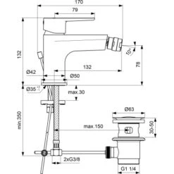 Ideal Standard Bidetarmatur Cerafine O Chrom -Badarmaturen Verkauf 611201 3049 8