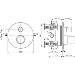 Ideal Standard Einzelthermostat Ceratherm T100 Unterputz Chrom 7 Ideal Standard Einzelthermostat Ceratherm T100 Unterputz Chrom -Badarmaturen Verkauf 611681 3049 3