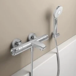 Ideal Standard Badethermostat Aufputz Ceratherm T50 Mit Handbrauseset Chrom -Badarmaturen Verkauf 611781 3049 3