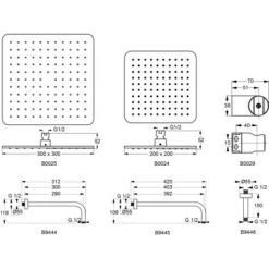 Ideal Standard Regenbrause Idealrain Cube 20 X 20 Cm Silk Black -Badarmaturen Verkauf 614225 3049 5