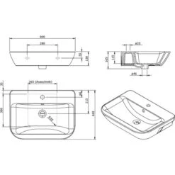 LeNado AquaSu Waschtisch Mit Überlauf Weiß -Badarmaturen Verkauf 652640 3711 SZ SZ