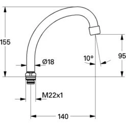 Grohe Rohrauslauf Ausladung 140 Mm -Badarmaturen Verkauf 722563 4520 853068 2