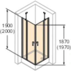 Hüppe Schwingtür Design Pure Festes Segment BxH: 80 Cm X 200 Cm Black Edition -Badarmaturen Verkauf 74325 2438 HPUV18P07MAF 20 1