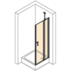 Hüppe Schwingtür Design Pure Festes Segment BxH: 80 Cm X 200 Cm Black Edition -Badarmaturen Verkauf 74325 2438 HPUV28P07MAF 21 3