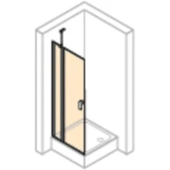 Hüppe Schwingtür Design Pure Festes Segment BxH: 80 Cm X 200 Cm Black Edition -Badarmaturen Verkauf 74325 2438 HPUV38P07MAF 22 4