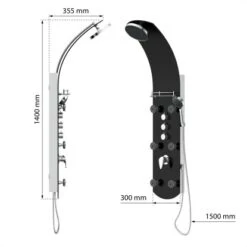 Eisl Duschpaneel Karibik 3 In 1 Mit Regendusche Sechs Massagedüsen Schwarz -Badarmaturen Verkauf 7663602 2759 3