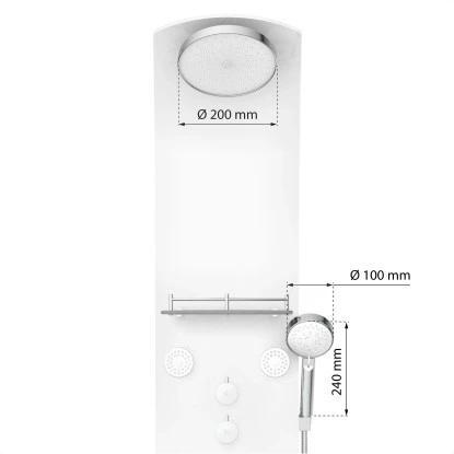 Eisl Duschpaneel Karibik 3 In 1 Mit Regendusche Sechs Massagedüsen Weiß 6 Eisl Duschpaneel Karibik 3 In 1 Mit Regendusche Sechs Massagedüsen Weiß – Bild 4
