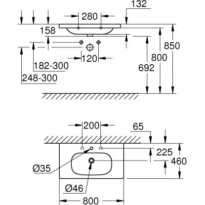 Grohe Waschtisch Euro Keramik 80 Cm Alpinweiß Hahnloch Überlauf PureGuard 6 Grohe Waschtisch Euro Keramik 80 Cm Alpinweiß Hahnloch Überlauf PureGuard – Bild 4
