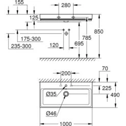 Grohe Waschtisch Cube Keramik 100 Cm Alpinweiß Mit Hahnloch Und Überl. PureGuard -Badarmaturen Verkauf 778993 4520 3
