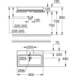 Grohe Aufsatzwaschbecken Cube Keramik 80 Cm Alpinweiß Hahnloch Überl. PureGuard -Badarmaturen Verkauf 778996 4520 3