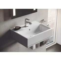 Grohe Waschtisch Cube Keramik 45 Cm Alpinweiß Hahnloch Überlauf PureGuard -Badarmaturen Verkauf 779000 4520 2