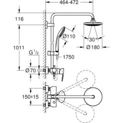 Badarmaturen Verkauf -Badarmaturen Verkauf 80 duschsystem mazeichnung