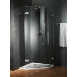 Schulte Fünfeckdusche Davita 4-teilig Echtglas Chrom -Badarmaturen Verkauf 883064 4081 1