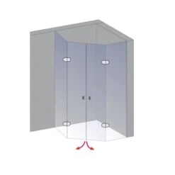 Schulte Fünfeckdusche Davita 4-teilig Echtglas Chrom -Badarmaturen Verkauf 883064 4081 3