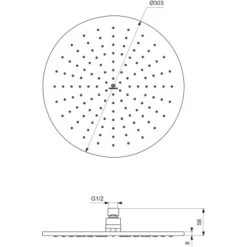 Ideal Standard Kopfbrause Idealrain Atelier 30 Cm X 30 Cm Silver Rund -Badarmaturen Verkauf 887309 3049 4