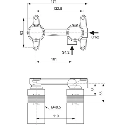 Ideal Standard Unterputz-Bausatz 1 4 Ideal Standard Unterputz-Bausatz 1 – Bild 2