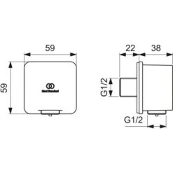 Ideal Standard Brauseschlauchanschluss Idealrain Atelier Silver Eckig Aufputz 9 Ideal Standard Brauseschlauchanschluss Idealrain Atelier Silver Eckig Aufputz -Badarmaturen Verkauf 887969 3049 4