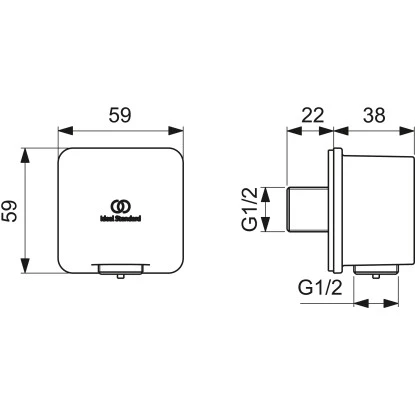 Ideal Standard Brauseschlauchanschluss Idealrain Atelier Silver Eckig Aufputz 6 Ideal Standard Brauseschlauchanschluss Idealrain Atelier Silver Eckig Aufputz – Bild 4