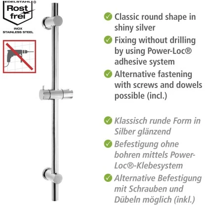 Wenko Power-Loc Duschstange Chrom Befestigen Ohne Bohren 6 Wenko Power-Loc Duschstange Chrom Befestigen Ohne Bohren – Bild 4