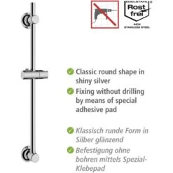 Wenko Duschstange Chrom Befestigen Ohne Bohren -Badarmaturen Verkauf 903353 1068 03