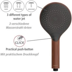 Wenko Duschkopf Watersaving Wood Ø 12 Cm 13 Wenko Duschkopf Watersaving Wood Ø 12 Cm -Badarmaturen Verkauf 903410 1068 04