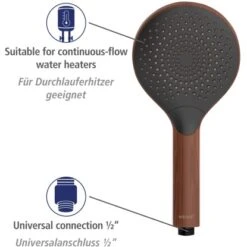 Wenko Duschkopf Watersaving Wood Ø 12 Cm 14 Wenko Duschkopf Watersaving Wood Ø 12 Cm -Badarmaturen Verkauf 903410 1068 05
