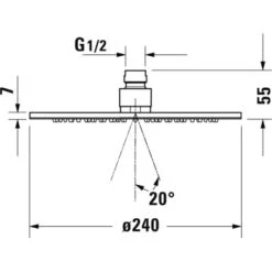 Duravit Kopfbrause Rund Ø 24 Cm Chrom -Badarmaturen Verkauf 946952 4123 UV0660014000V