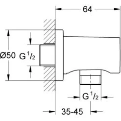 Grohe Wandanschlussbogen Rainshower Supersteel -Badarmaturen Verkauf 964718 4520 1399548