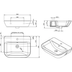AquaSu Waschtisch Lenado 56 Cm Weiß 11 AquaSu Waschtisch Lenado 56 Cm Weiß -Badarmaturen Verkauf 971490 3711 5