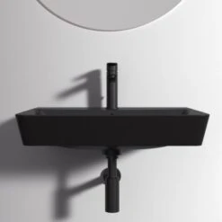 Ideal Standard Waschtisch Connect Air 60x46 Cm 1 Hahnloch Mit Überlauf Schwarz -Badarmaturen Verkauf 9802745 3049 5