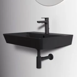 Ideal Standard Waschtisch Connect Air 60x46 Cm 1 Hahnloch Mit Überlauf Schwarz -Badarmaturen Verkauf 9802745 3049 6