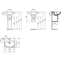Ideal Standard Waschtisch I.life A 50x44 Cm 1 Hahnloch Mit Überlauf Weiß -Badarmaturen Verkauf 9802901 3049 7
