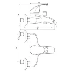 Eisl ROMA Wannenfüllarmatur Chrom 9 Eisl ROMA Wannenfüllarmatur Chrom -Badarmaturen Verkauf armaturromachrom Zeichnung