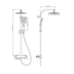 Schütte Überkopfbrause-Set Madura Fresh Schwarz Matt -Badarmaturen Verkauf e2in1schwarzmatt Zeichnung