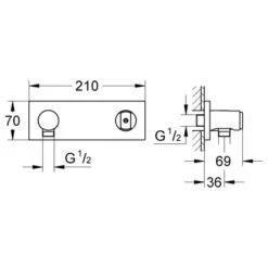 Grohe Brauseanschlussbogen Mit Handbrausehalter Grohtherm F -Badarmaturen Verkauf erm f brauseanschlussbogen 1