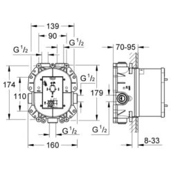 Grohe Unterputz-Universal-Thermostatbatterie Rapido T -Badarmaturen Verkauf niversalthermostatbatterie 1