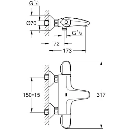 Grohe Wannen-Thermostat Grohtherm 1000 6 Grohe Wannen-Thermostat Grohtherm 1000 – Bild 4