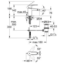 Grohe Eurostyle C Einhand-Bidetbatterie DN 15 -Badarmaturen Verkauf style einhandbidetbatterie